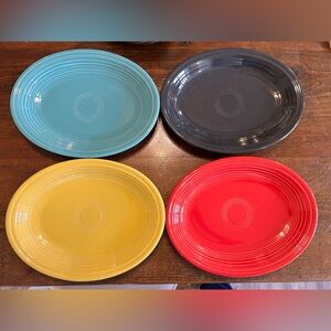 Oval Serving Platters Fiesta-ware  11.5" X 9 Set Of 4 Disc Colors NWT